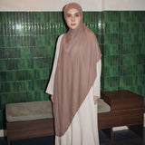 Embroidery Pashmina Bandana Lozy x Hamidah Milky Coffee