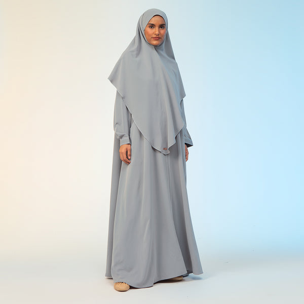 Humaya Abaya Set Light Grey