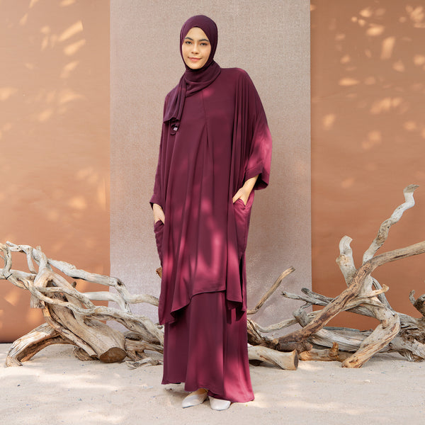 Haifa Tunik Set Ruby Wine