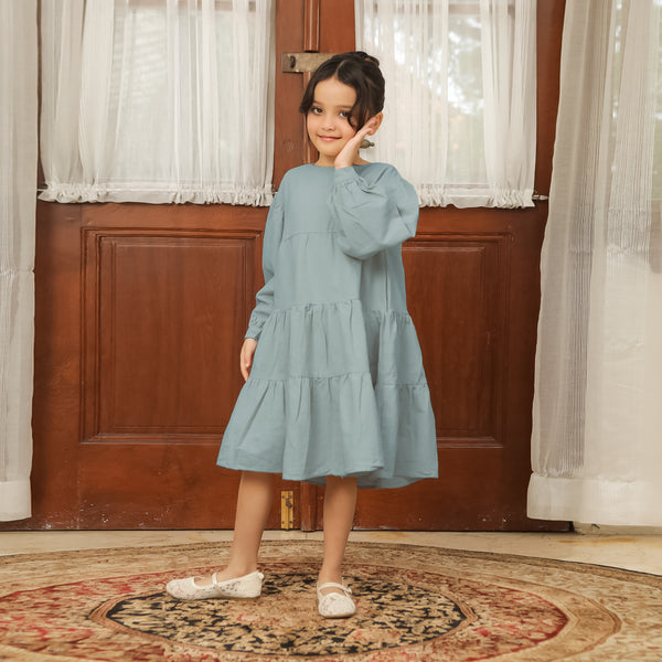 Hafa Sarimbit Series Dress Kids 5-6Th Blue Grey (Lozy x Hamidah)