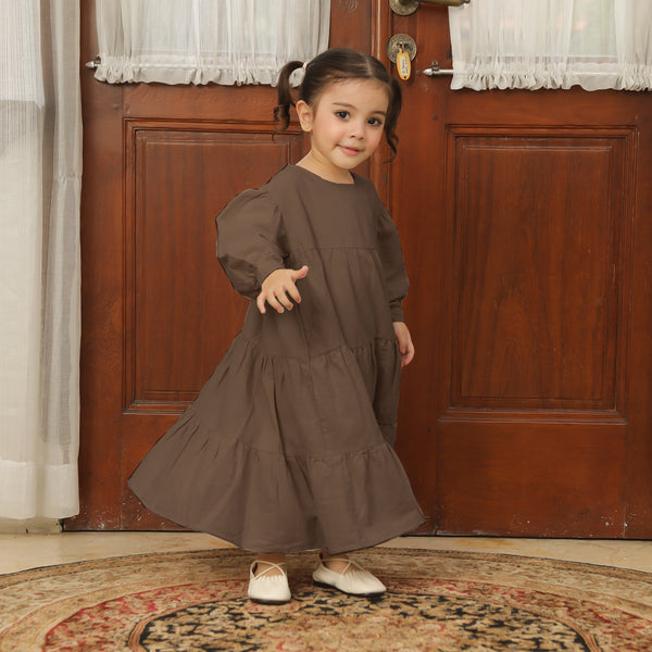 Hafa Sarimbit Series Dress Kids 2-3Th Soft Brown (Lozy x Hamidah)