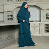 Sabiya Abaya Lozy X Cut Syifa Dark Teal Blue S