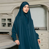 Sabiya Abaya Lozy X Cut Syifa Dark Teal Blue S