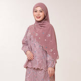 Floure Embroidery Shawl Sky Pink