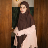 Embroidery Khimar Bandana Lozy x Hamidah Mahogany