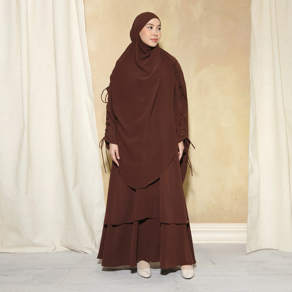 Yasmin Abaya Set Lozy x Cut Syifa Mahogany L