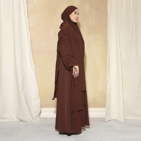 Yasmin Abaya Set Lozy x Cut Syifa Mahogany L