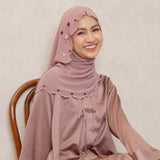 Floure Embroidery Shawl Dark Nude Pink