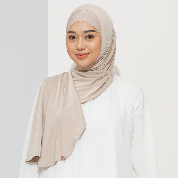 Ten Shawl Cream Almond (Tencel Curved Pashmina Special Anniversary Collections)
