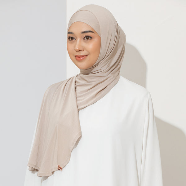 Ten Shawl Cream Almond (Tencel Curved Pashmina Special Anniversary Collections)