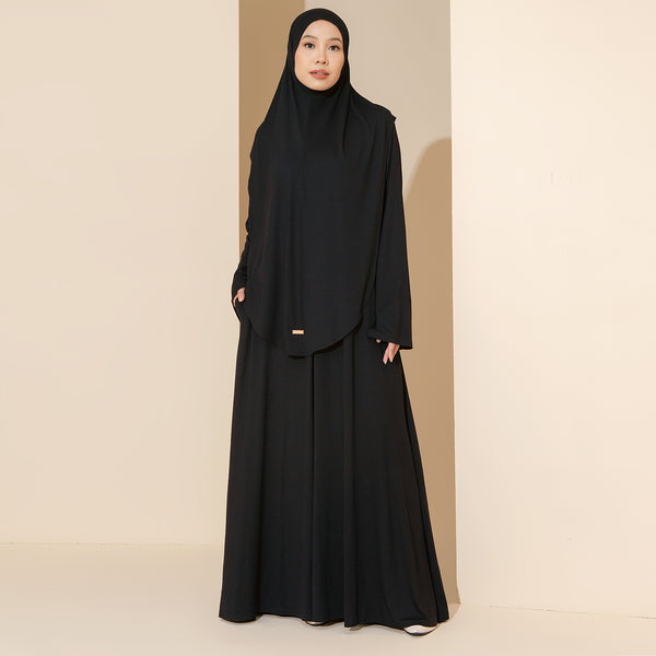 Saira Abaya Set Black