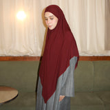 Embroidery Khimar Bandana Lozy x Hamidah Burgundy