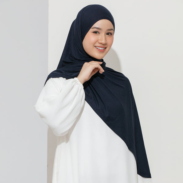 Ten Shawl Navy (Tencel Curved Pashmina Special Anniversary Collections)