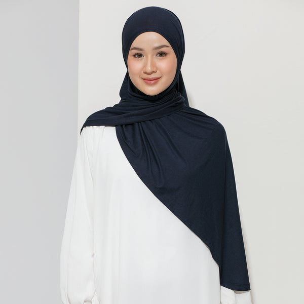 Ten Shawl Navy (Tencel Curved Pashmina Special Anniversary Collections)