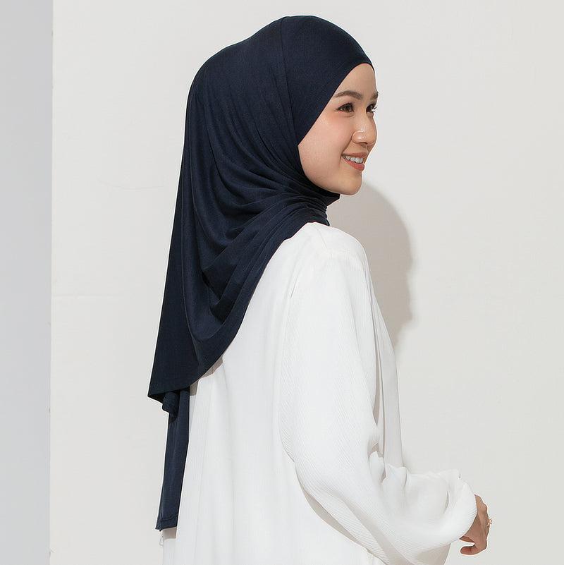 Ten Shawl Navy (Tencel Curved Pashmina Special Anniversary Collections)
