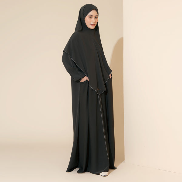 Humaya Abaya Set Charcoal