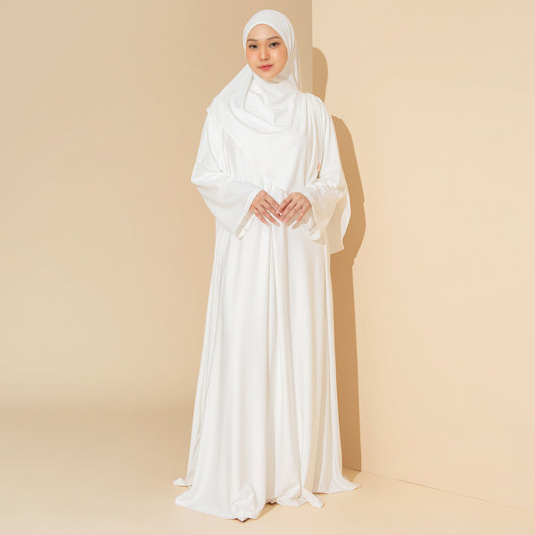 Sadiqa Abaya Set Broken White