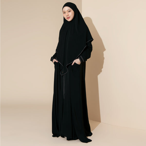 Pre Order Humaya Abaya Set Black