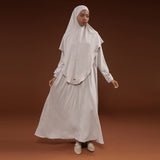 Humaya Abaya Set Cream Almond New Material