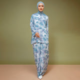 Serena Tunik One Set Series Blouse Skirt Powder Blue