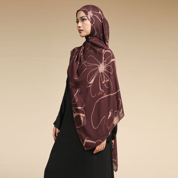 Viscose Printed Modal Wineberry Floral