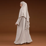 Havina Abaya Set Cream Almond New Material
