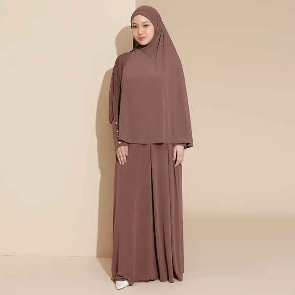 Hafisa Abaya Set Chocolate