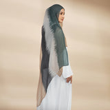 Oubre Shawl Viscose Crincle Gradasi Forest