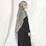 Viscose Crinkle Highlight Shawl Charcoal