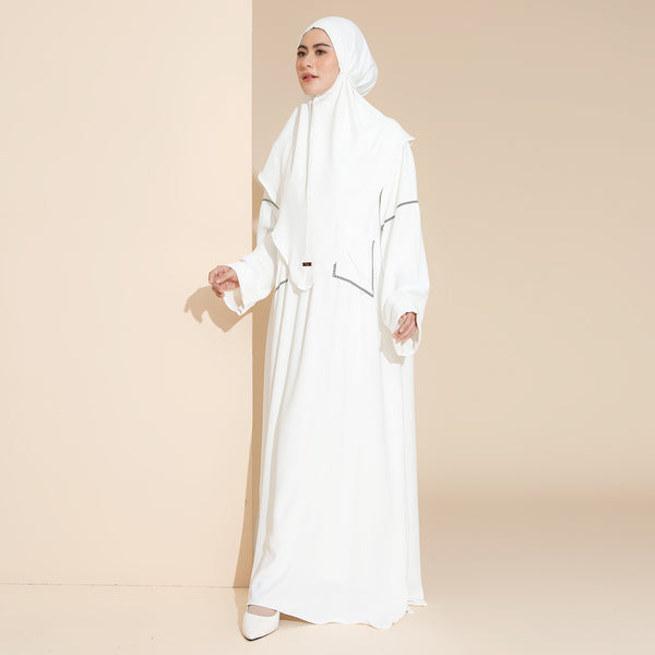 Sahla Abaya Set Broken White