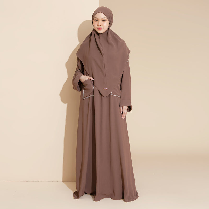Sahla Abaya Set Choco