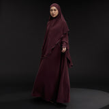 Humaya Abaya Set Wineberry New Material