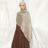 Viscose Crinkle Highlight Shawl Latte