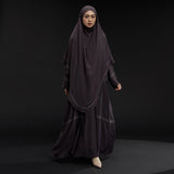 Havina Abaya Set Smoke Grey New Material