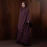 Havina Abaya Set Wineberry New Material