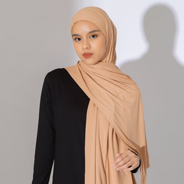 Tana Shawl (Pashmina Kaos Rayon) Peanut