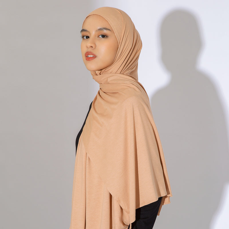 Tana Shawl (Pashmina Kaos Rayon) Peanut