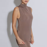 Inner Shirt Sleeveless Jersey Cooltech Soft Brown