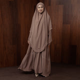 Havina Abaya Set Soft Brown New Material