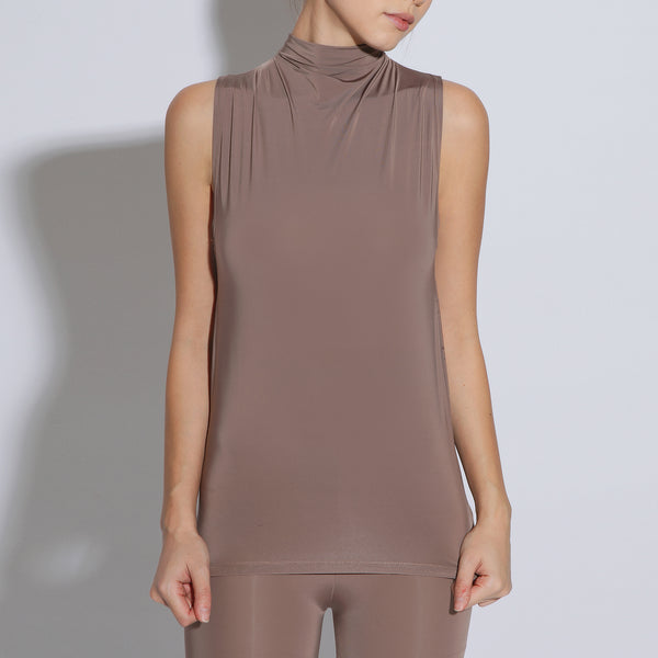 Inner Shirt Sleeveless Jersey Cooltech Soft Brown