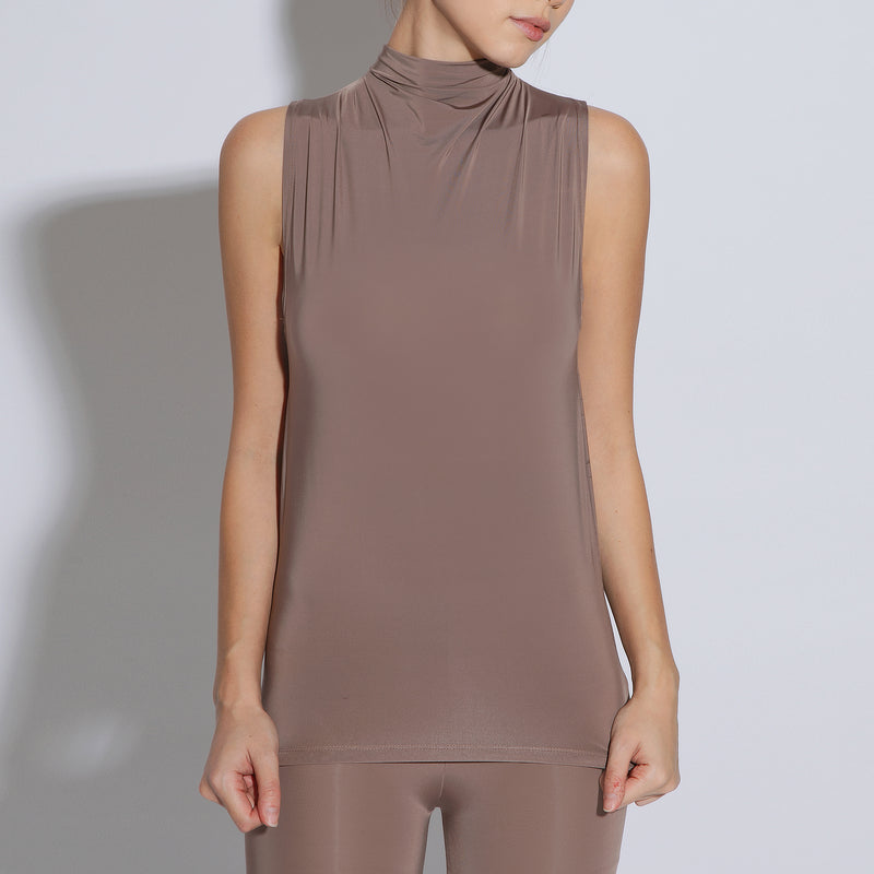 Inner Shirt Sleeveless Jersey Cooltech Soft Brown
