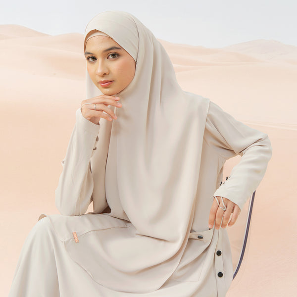 Haza Abaya Set Cream Almond