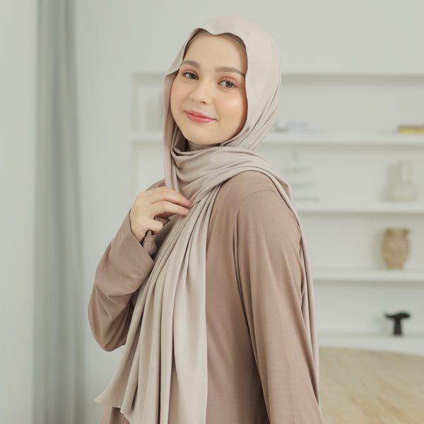 Tana Shawl (Pashmina Kaos Rayon) Khaki