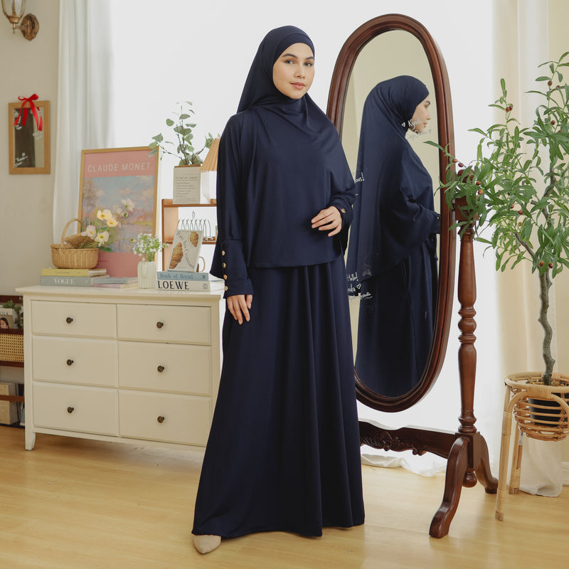 Hafisa Abaya Set Navy