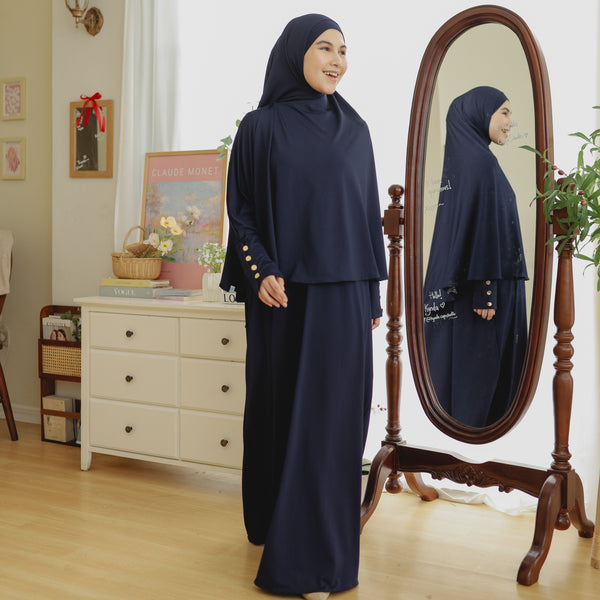 Hafisa Abaya Set Navy