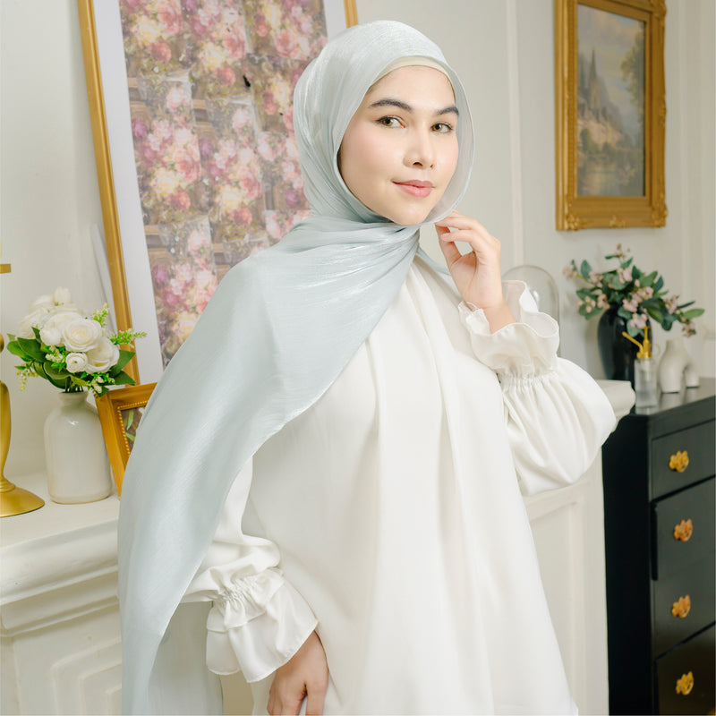 Yora Silk Shawl Ice Blue