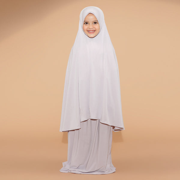 Shameera Prayer Set Kids Series 2 in Light Grey 3-4 Tahun (Lozy x Hamidah)