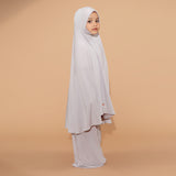 Shameera Prayer Set Kids Series 2 in Light Grey 1-2 Tahun (Lozy x Hamidah)