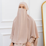 Halima French Khimar Nude Cream