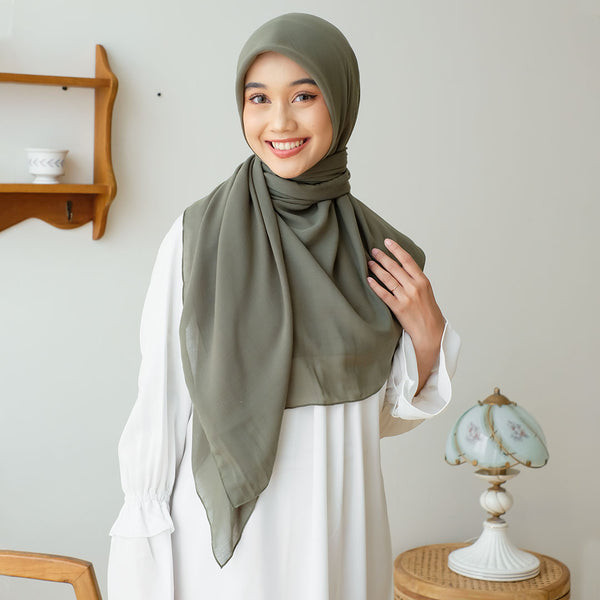 Mima Square Syari (Hijab Segiempat Syari) Moss Green